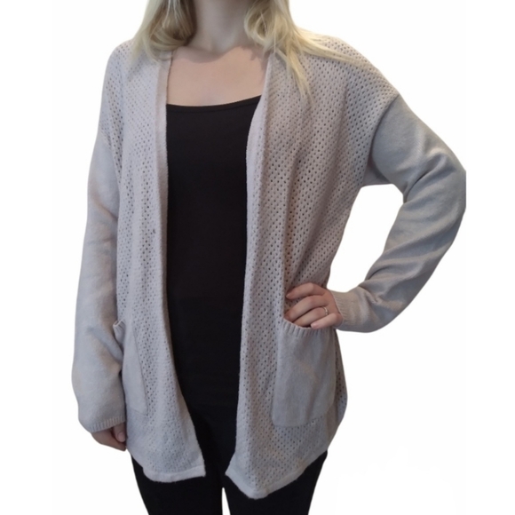 Gray waffle front fly away cardigan size S - Picture 1 of 9